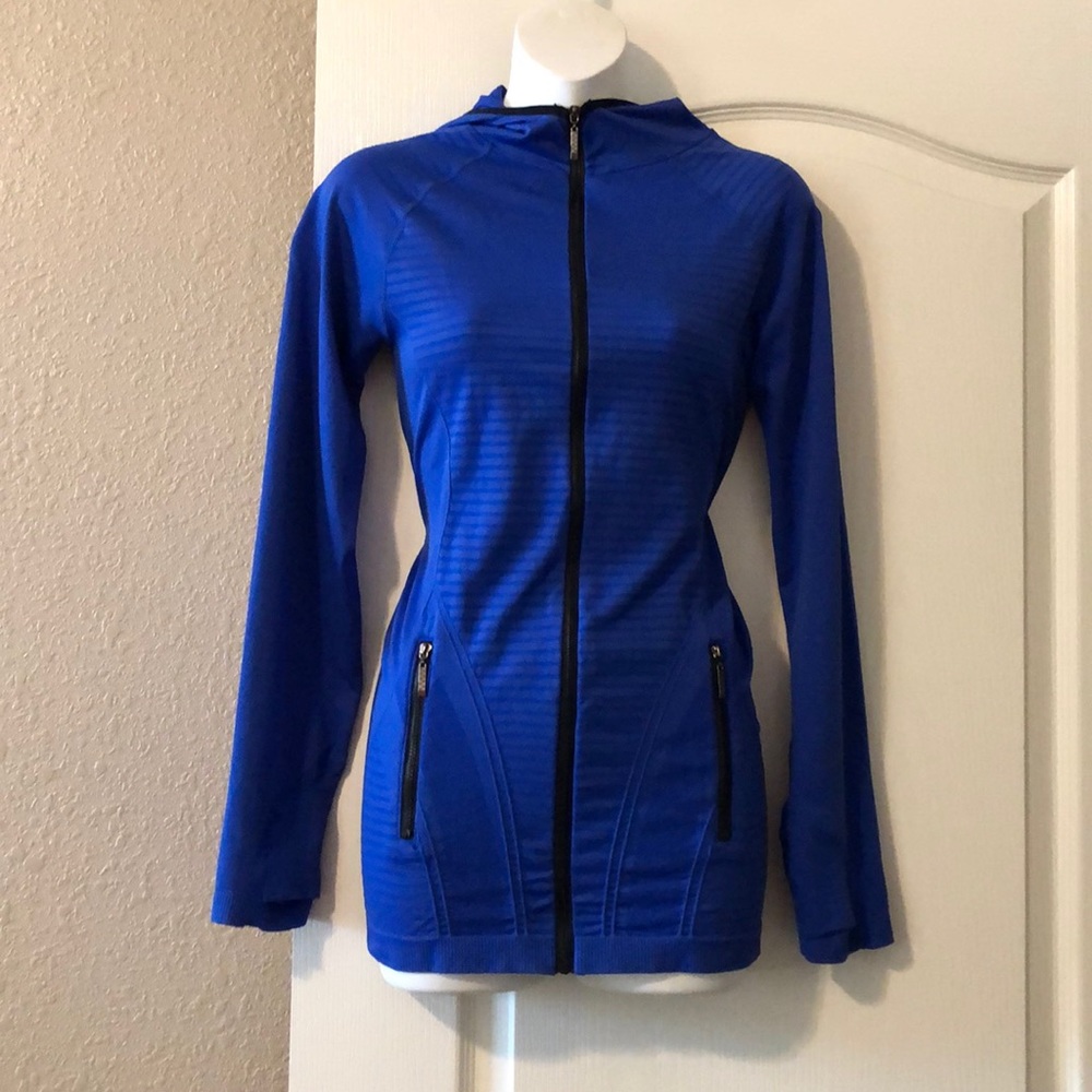 Like new blue spandex athletic jacket
